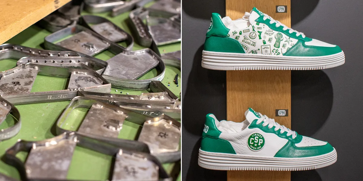 Emporte-pièces pour la fabrication de basket et une basket personnalisée à l'image du CSP Limoges